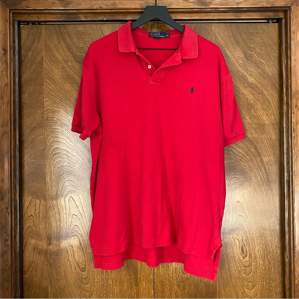 Polo Ralph Lauren XL Men’s Red Short Sleeve Shirt Small Navy Pony Classic Preppy
